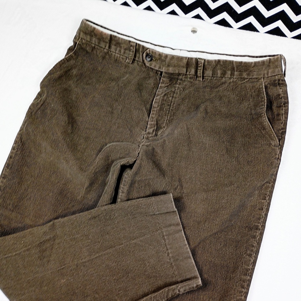 Lauren Ralph Lauren Mens Brown Corduroy Straight‎ Leg Pants 36x29 Brown Wales